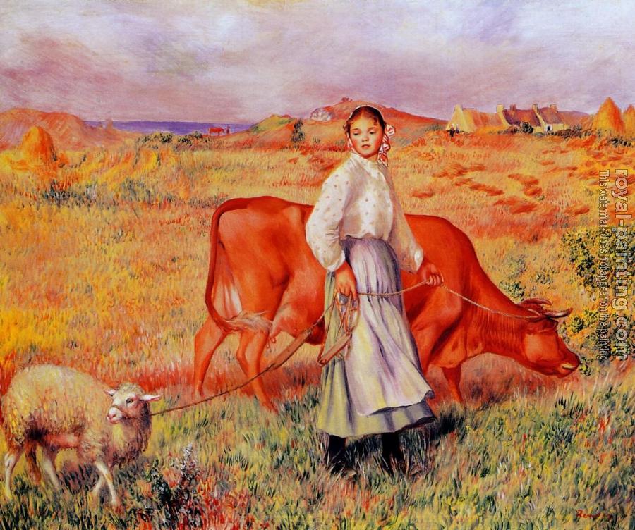 Pierre Auguste Renoir : Shepherdess, Cow and Ewe